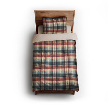Monaghan Plaid Blue & Red twin - microfiber - Natural Backing