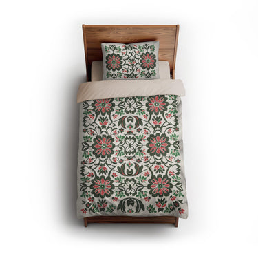 Georgiana Green & Deep Cerise twin - microfiber - Natural Backing
