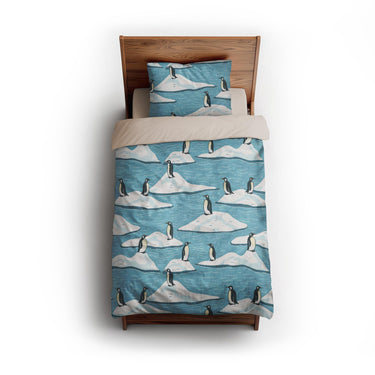 Arctic Penguins twin - microfiber - Natural Backing