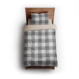 Buffalo Plaid Light Grey twin - microfiber - Natural Backing