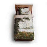Old Hemlocks by Louis K Harlow twin - microfiber - Natural Backing