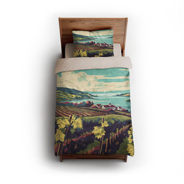 Finger Lakes Vineyard twin - microfiber - Natural Backing