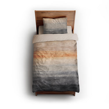 Ruidoso Navy & Burnt Orange twin - microfiber - Natural Backing