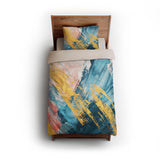 Egon Blue & Yellow twin - microfiber - Natural Backing