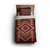 Reyno Orange & Maroon twin - microfiber - Natural Backing