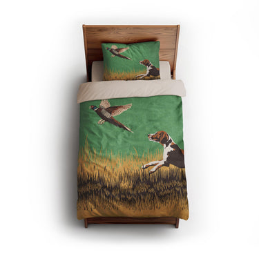 That Dog'll Hunt Green twin - microfiber - Natural Backing