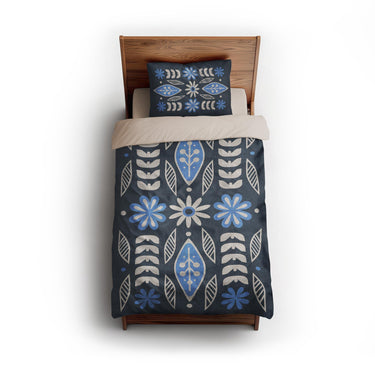 Topanga Navy & Columbia twin - microfiber - Natural Backing