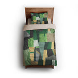 Baxter Green & Yellow twin - microfiber - Natural Backing