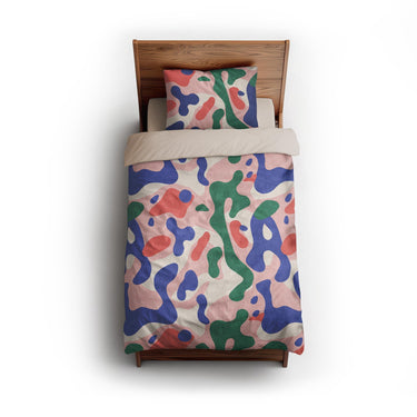 Concetta Pink Green & Purple twin - microfiber - Natural Backing