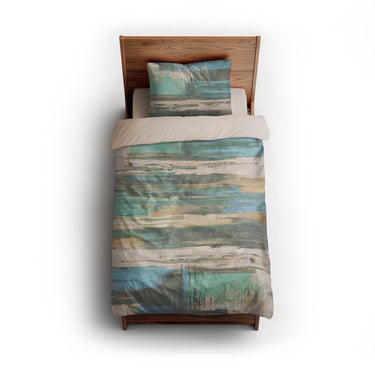Jörgan Teal & Taupe twin - microfiber - Natural Backing