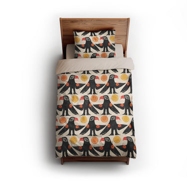 Tribal Birds Ivory twin - microfiber - Natural Backing
