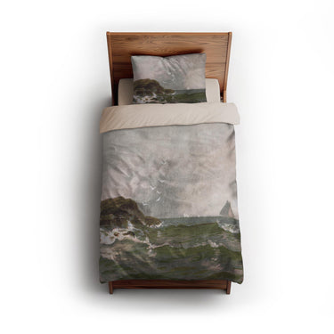 Stormy Narragansett Pier by Thomas Bircher twin - microfiber - Natural Backing