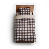 Wallace Plaid Maroon & Gold twin - microfiber - Natural Backing