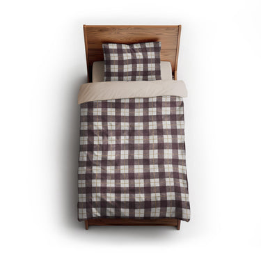 Wallace Plaid Maroon & Gold twin - microfiber - Natural Backing