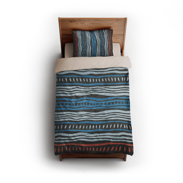Delsin Blue & Black twin - microfiber - Natural Backing