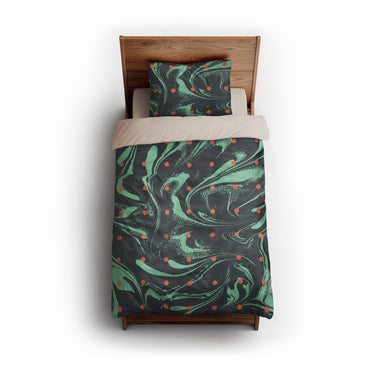 Acid Burn Teal & Orange twin - microfiber - Natural Backing