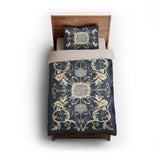 Belinda Navy & Ivory twin - microfiber - Natural Backing