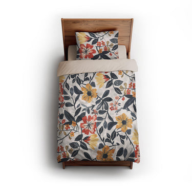 Caroline Blue & Red twin - microfiber - Natural Backing