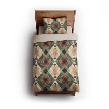 Spokane Sage Green & Taupe twin - microfiber - Natural Backing