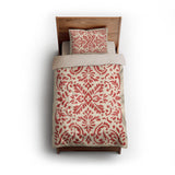 Floranna Ivory & Red twin - microfiber - Natural Backing