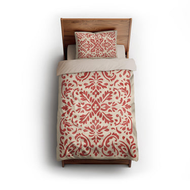 Floranna Ivory & Red twin - microfiber - Natural Backing