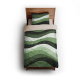 Sinuous Green Monochrome twin - microfiber - Natural Backing