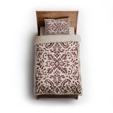 Floranna Ivory & Wine twin - microfiber - Natural Backing