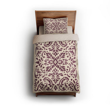 Floranna Ivory & Wine twin - microfiber - Natural Backing