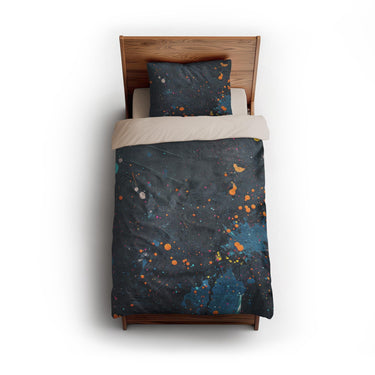 Jacob Navy & Orange twin - microfiber - Natural Backing