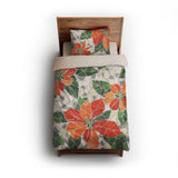 Mosaic Poinsettia Orange twin - microfiber - Natural Backing