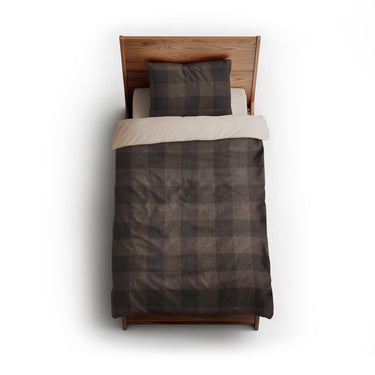 Buffalo Plaid Hickory Brown twin - microfiber - Natural Backing