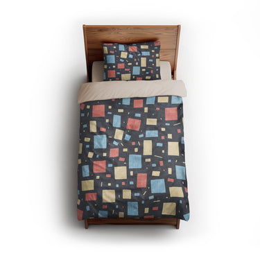 Geometric Confetti Twilight twin - microfiber - Natural Backing