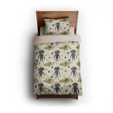 Space Aliens twin - microfiber - Natural Backing