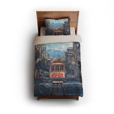 San Francisco Trolley twin - microfiber - Natural Backing