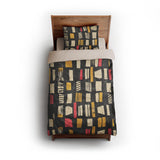 Milo Black Red & Yellow twin - microfiber - Natural Backing
