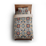 Georgiana Navy & Red twin - microfiber - Natural Backing