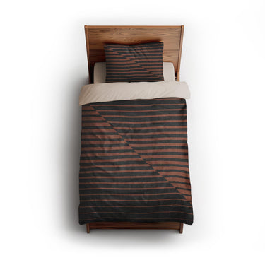Euclid Black & Rust twin - microfiber - Natural Backing