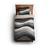 Sinuous Grey Monochrome twin - microfiber - Natural Backing