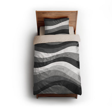 Sinuous Grey Monochrome twin - microfiber - Natural Backing