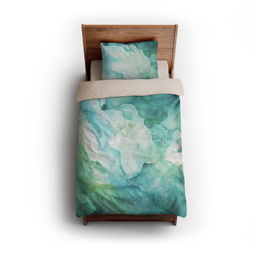 Zephyr Watercolor Emerald twin - microfiber - Natural Backing
