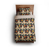 Tribal Birds Black twin - microfiber - Natural Backing