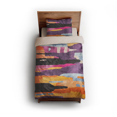 Raheem Orange & Purple twin - microfiber - Natural Backing