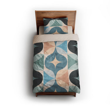 Maxine Seafoam & Peach twin - microfiber - Natural Backing