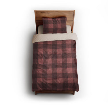 Buffalo Plaid Deep Red twin - microfiber - Natural Backing