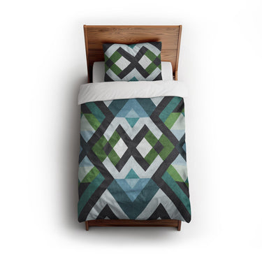 Sonora Blue & Green twin - cotton - White Backing