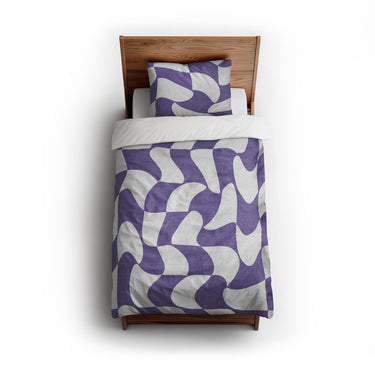 Twyla Checkered Periwinkle twin - cotton - White Backing