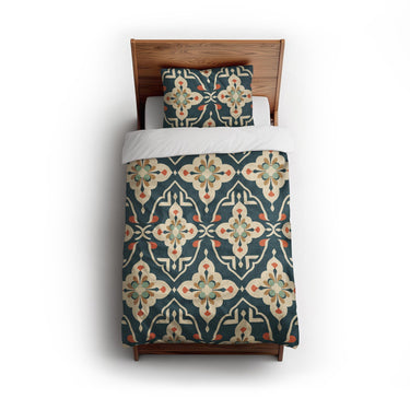 Merrin Blue & Ivory twin - cotton - White Backing