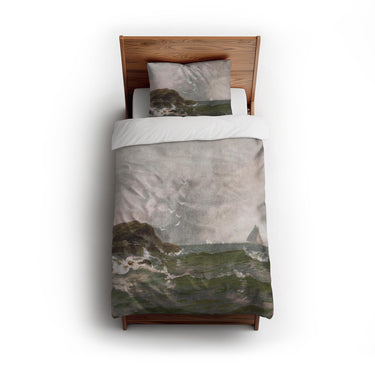 Stormy Narragansett Pier by Thomas Bircher twin - cotton - White Backing