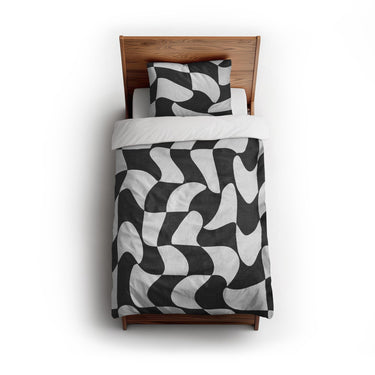 Twyla Checkered Black & White twin - cotton - White Backing