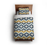 Jasper Blue & Gold twin - cotton - White Backing
